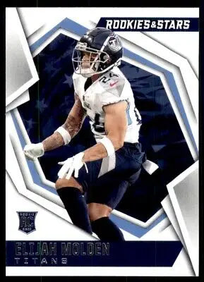 Elijah Molden football card from 2021 Panini Rookies & Stars Tennessee Titans #146