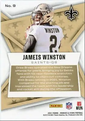 Jameis Winston football card from 2021 Panini Rookies & Stars for New Orleans Saints