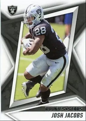 Josh Jacobs football card from 2021 Panini Rookies & Stars Las Vegas Raiders #73