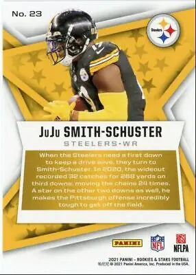 JuJu Smith-Schuster 2021 Panini Rookies & Stars football card from Pittsburgh Steelers