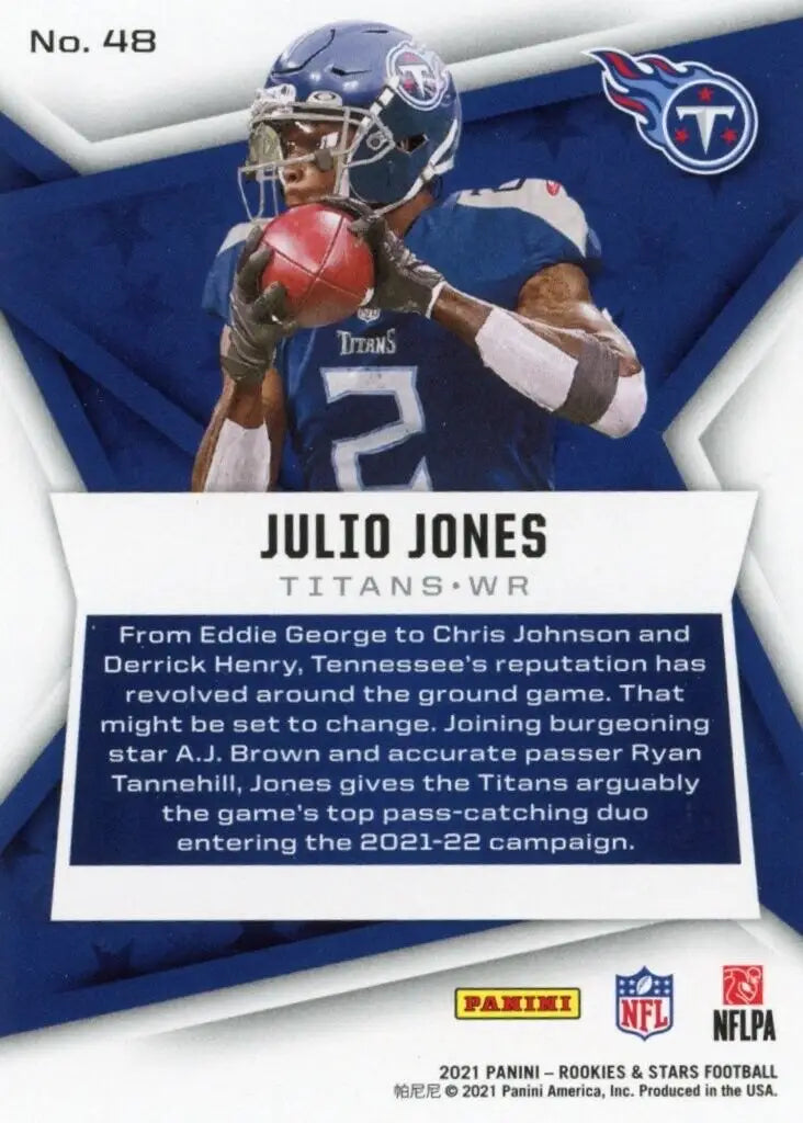 Julio Jones Green football card from 2021 Panini Rookies & Stars Tennessee Titans #48