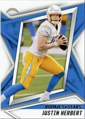 Justin Herbert football card from 2021 Panini Rookies & Stars Los Angeles Chargers #75