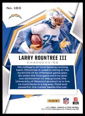 Larry Rountree III football card from 2021 Panini Rookies & Stars for Los Angeles Chargers