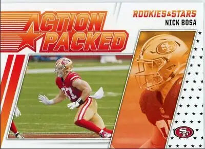 Nick Bosa football card from 2021 Panini Rookies & Stars San Francisco 49ers insert