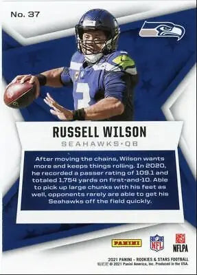 Russell Wilson 2021 Panini Rookies & Stars Seattle Seahawks football card #37