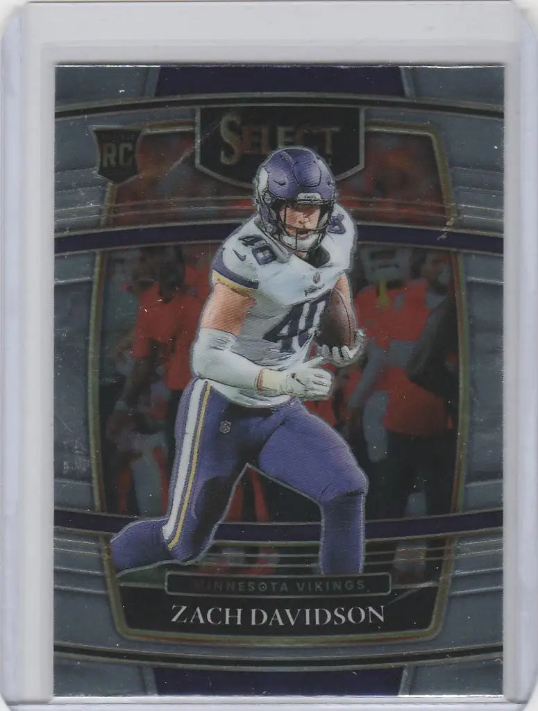 Football trading card of Zach Davidson Minnesota Vikings from 2021 Panini Select