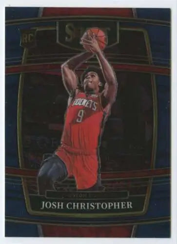 Josh Christopher basketball card from 2021 Panini Select Blue original gloss Rockets Concourse