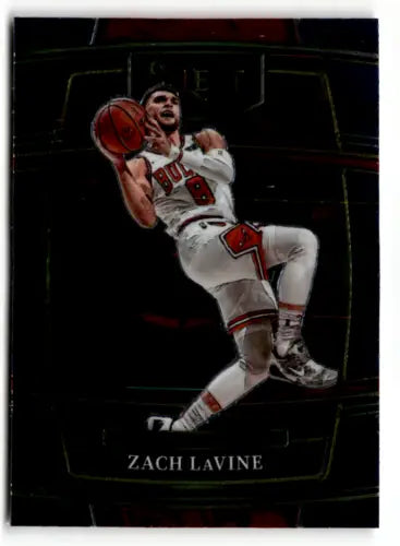 2021 Panini Select Blue Zach LaVine basketball card with original gloss, Bulls Concourse