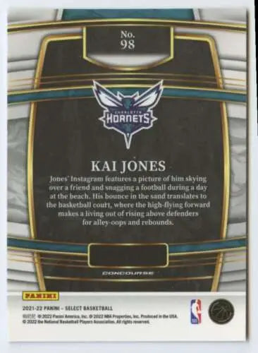 Kai Jones 2021 Panini Select Blue basketball card with original gloss, Near Mint condition