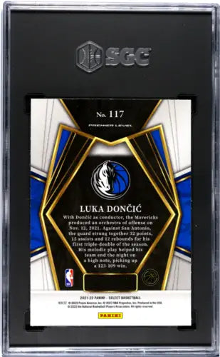 Graded Panini Select Luka Doncic #117 Blue Retail Basketball Card SGC 8