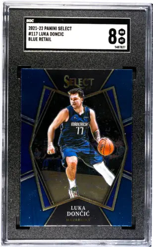 Graded Panini Select Luka Doncic #117 Blue Retail Basketball Card SGC 8 for collectors