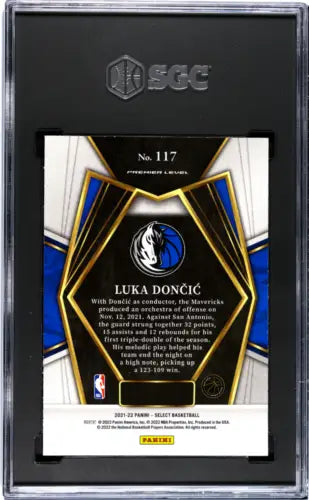 Graded Panini Select Luka Doncic #117 Blue Retail Basketball Card SGC 9.5