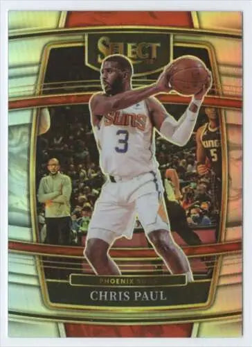 Chris Paul basketball card from 2021 Panini Select Silver Prizms with original gloss finish