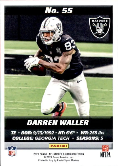 Darren Waller football card from 2021 Panini Las Vegas Raiders collection #55