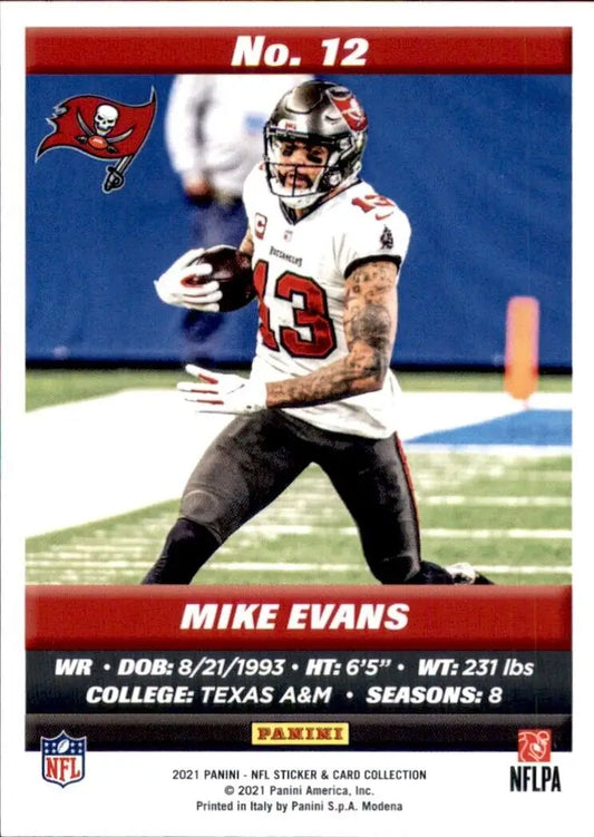 Mike Evans Silver football card from 2021 Panini Sticker and Card Collection