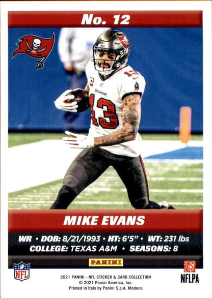 Mike Evans football card from 2021 Panini Sticker and Card Collection TB Buccaneers