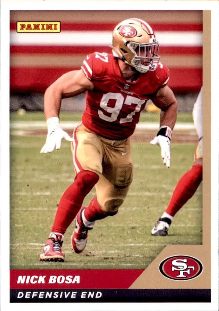 Nick Bosa football card from 2021 Panini Sticker and Card Collection San Francisco 49ers