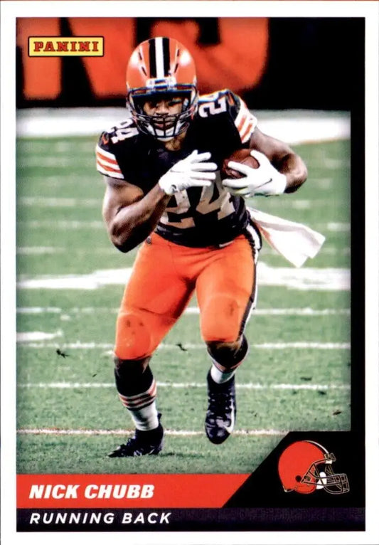 Nick Chubb football card from 2021 Panini Sticker and Card Collection Cleveland Browns