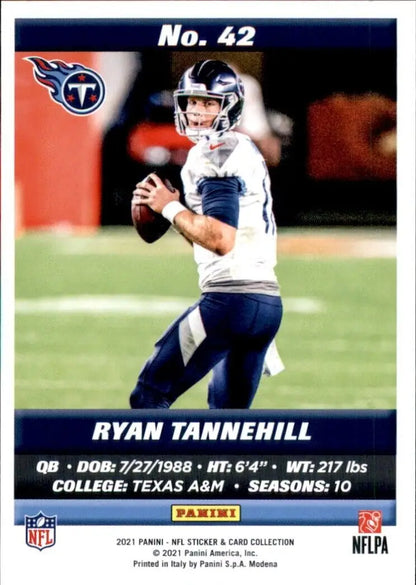 Ryan Tannehill Tennessee Titans NFL card from 2021 Panini Sticker and Card Collection