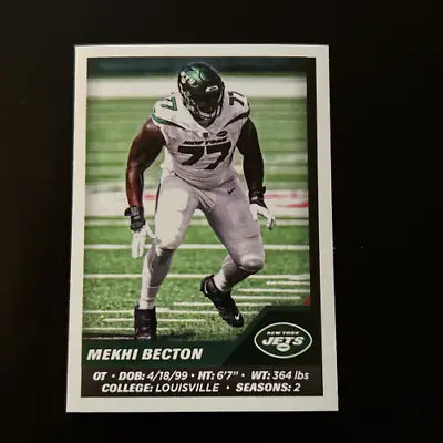 Mekhi Becton 2021 Panini Stickers New York Jets NFL Football Card NM-MT image