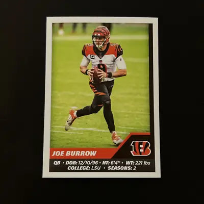 Joe Burrow Cincinnati Bengals 2021 Panini Stickers #123 Football Card NM-MT