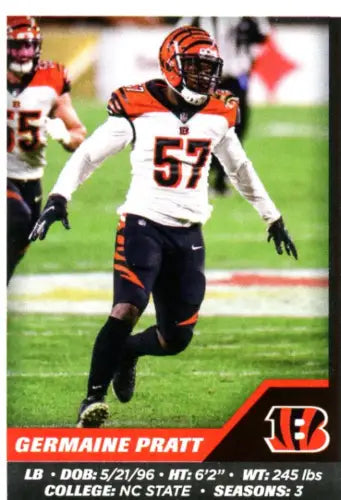 Germaine Pratt 2021 Panini Stickers #131 Cincinnati Bengals Football Card NM-MT