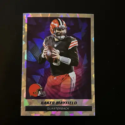 Baker Mayfield Star Foil football card from 2021 Panini Stickers Cleveland Browns