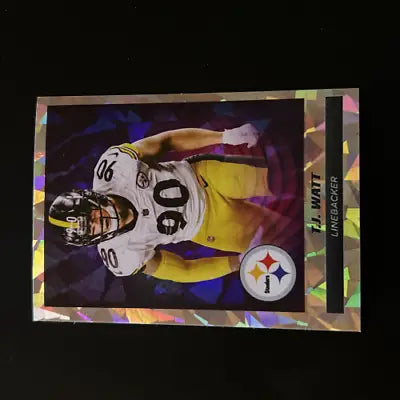 T.J. Watt 2021 Panini Stickers #152 Star Foil Pittsburgh Steelers Football Card NM-MT