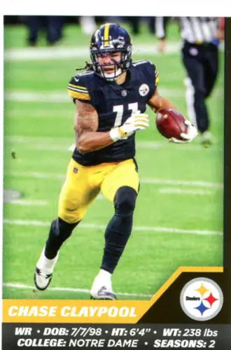 Chase Claypool 2021 Panini Stickers #158 Pittsburgh Steelers Football Card NM-MT