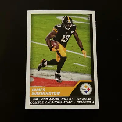 James Washington Pittsburgh Steelers football card from 2021 Panini Stickers set