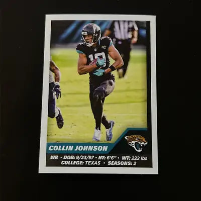 Collin Johnson Jacksonville Jaguars Panini Stickers football card from 2021 collection