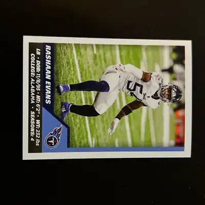 2021 Panini Stickers #226 Rashaan Evans Tennessee Titans Football Card NM-MT