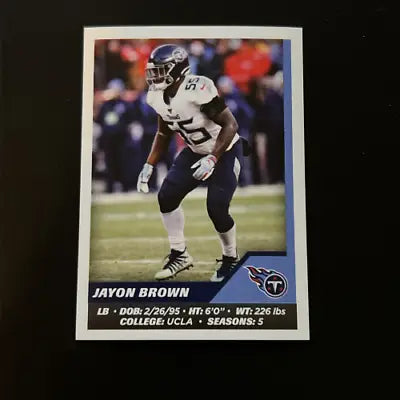 Jayon Brown Tennessee Titans football card from 2021 Panini Stickers collection