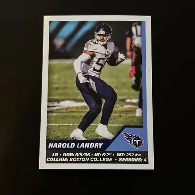 Harold Landry Tennessee Titans 2021 Panini Stickers NFL Football Card NM-MT