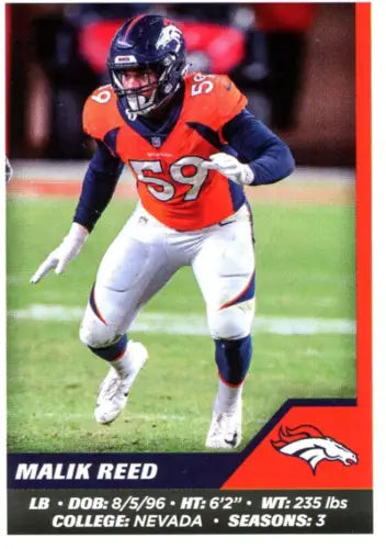 Malik Reid Denver Broncos 2021 Panini Stickers #243 NFL Football Card NM-MT