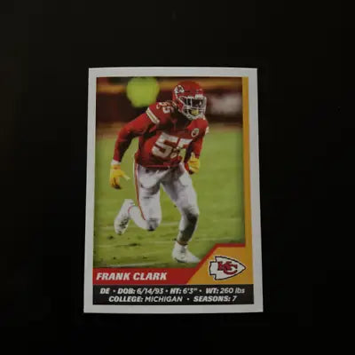 Frank Clark Kansas City Chiefs NFL football card from 2021 Panini Stickers #257