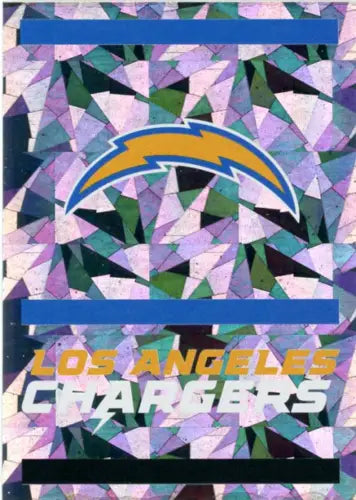 Los Angeles Chargers themed 2021 Panini Stickers #279 logo foil football design