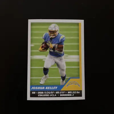 Joshua Kelley Los Angeles Chargers football card from 2021 Panini Stickers #285