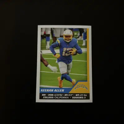 Keenan Allen 2021 Panini Stickers card from Los Angeles Chargers NFL collection