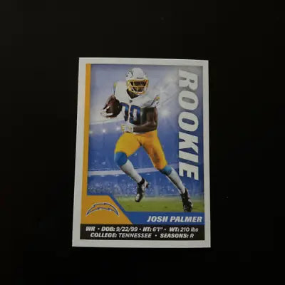 Josh Palmer rookie football card from 2021 Panini Stickers for Los Angeles Chargers