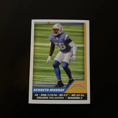 Kenneth Murray football card from 2021 Panini Stickers Los Angeles Chargers NFL collection