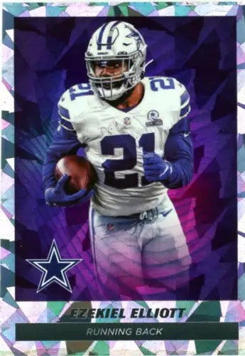 Ezekiel Elliott football card from 2021 Panini Stickers STAR FOIL Dallas Cowboys NFL