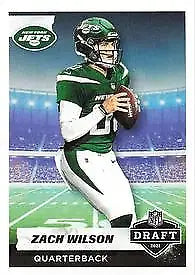 Zach Wilson Draft Rookie football card from 2021 Panini Stickers featuring New York Jets