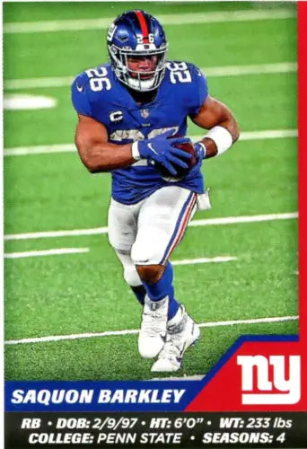 Saquon Barkley 2021 Panini Stickers #316 New York Giants Football Card NM-MT