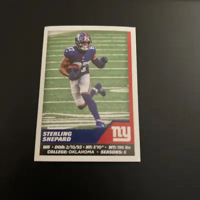 Sterling Shepard football card from 2021 Panini Stickers for New York Giants collectors