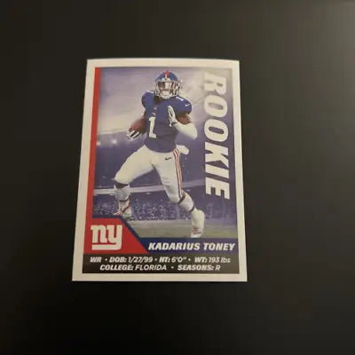 Kadarius Toney rookie card from 2021 Panini Stickers #320 for New York Giants collectors