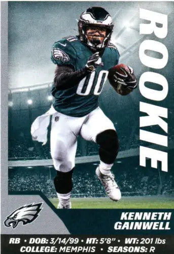 Football trading card featuring 2021 Panini Stickers Kenneth Gainwell Rookie Philadelphia Eagles