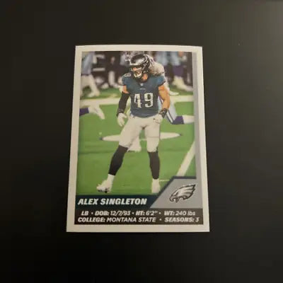 Alex Singleton Football Card from 2021 Panini Stickers #342 Philadelphia Eagles NM-MT