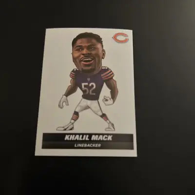 Khalil Mack illustrated caricature card from 2021 Panini Stickers Chicago Bears Football