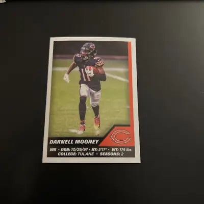 Darnell Mooney Chicago Bears football card from 2021 Panini Stickers collection